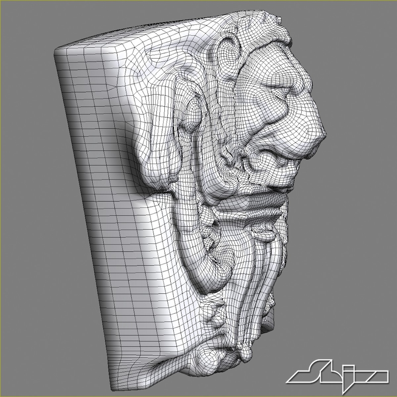 lion head molding obj