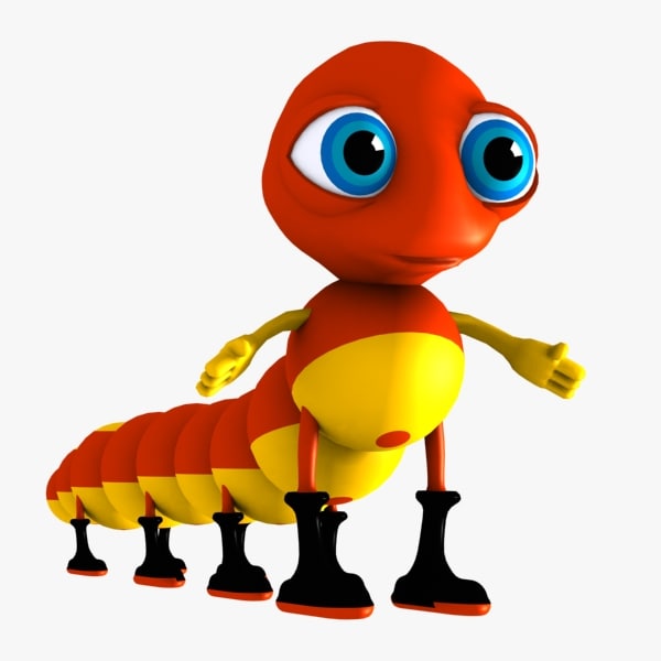 3d caterpillar character model