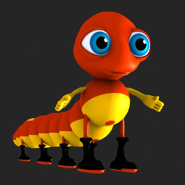 3d caterpillar character model