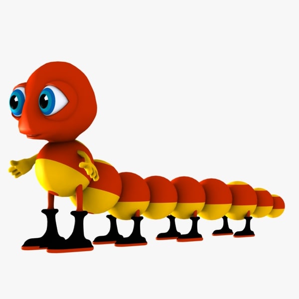 3d caterpillar character model