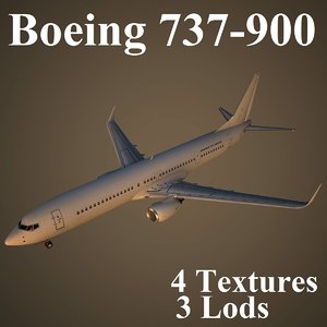 3d model boeing 737-900 low-poly