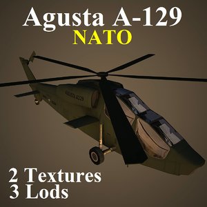 agusta nat attack helicopter 3d model
