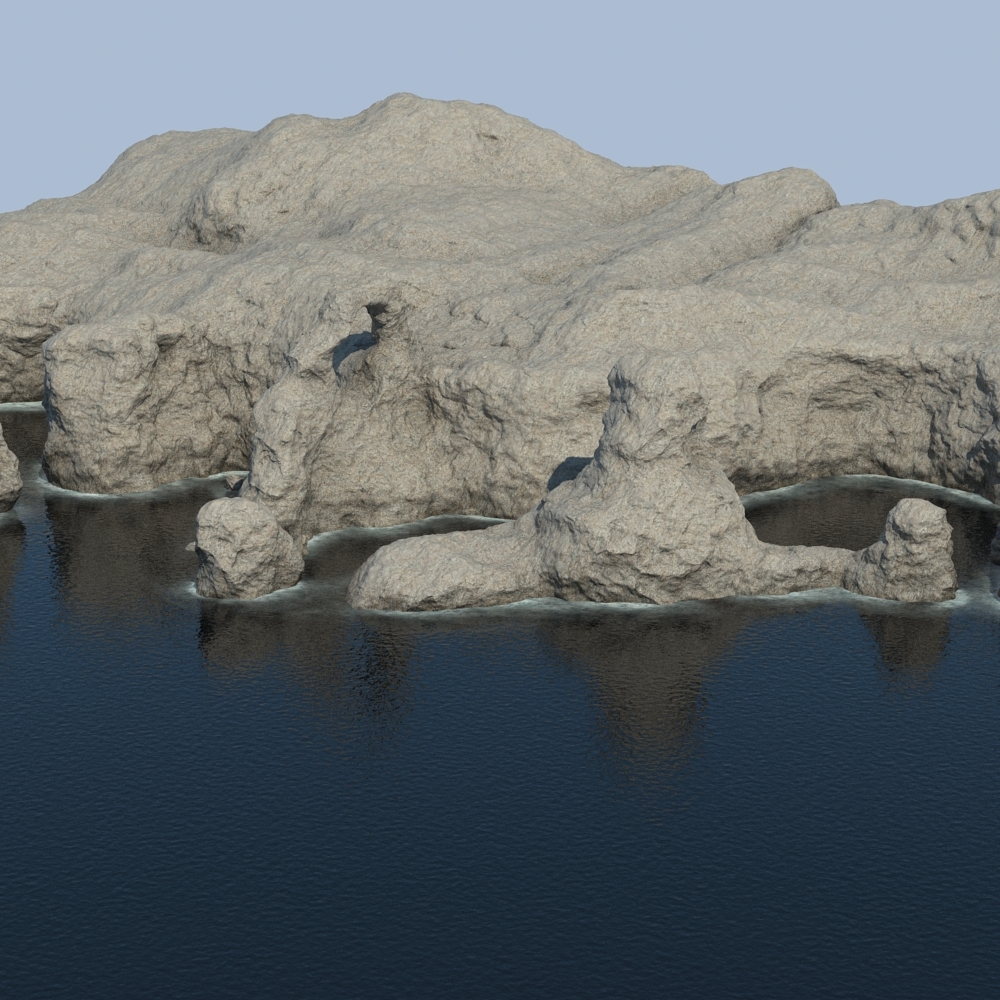 3d model of cliff rock landscape