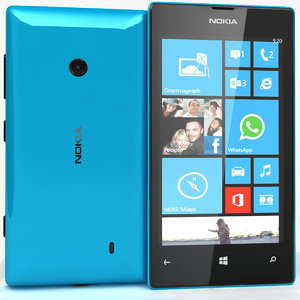 nokia lumia 520 blue 3d model