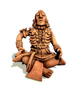 3dsmax decorative mayan merchant statue