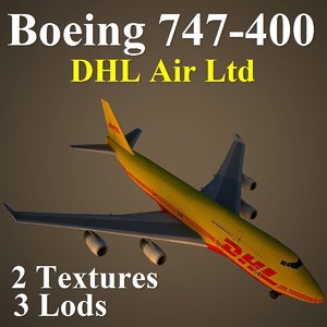 3d boeing 747-400 dhl