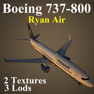 boeing 737-800 ryr 3d max
