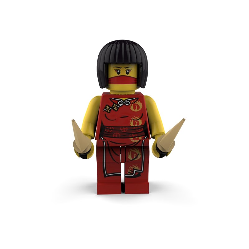 lego ninja girl 3d model