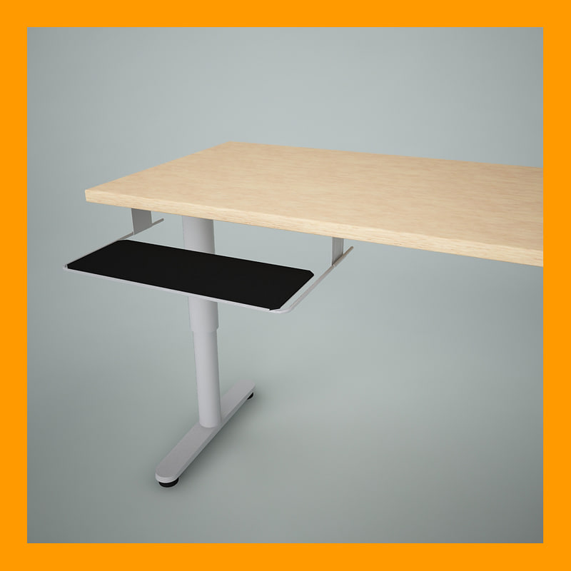 pullout keyboard shelf 3d max