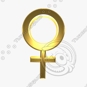3d model female golden sign