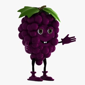 grape character 3d model
