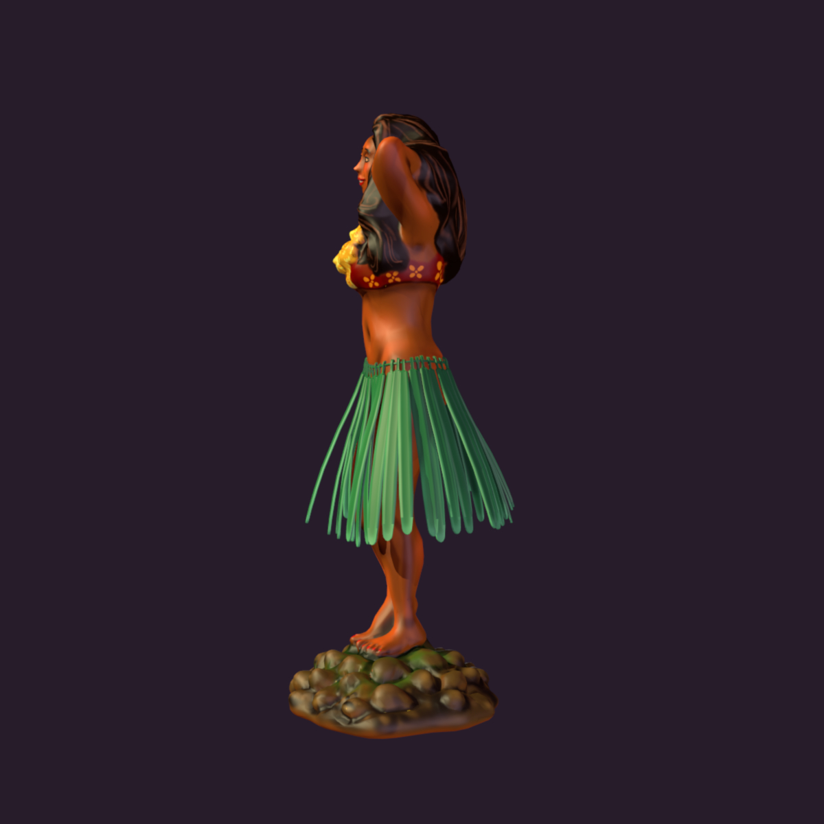 3d model dashboard hula girl