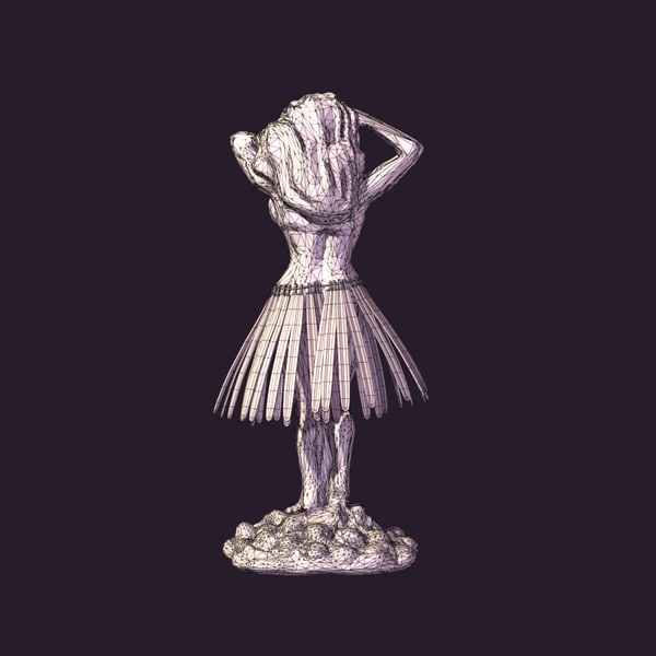 3d model dashboard hula girl