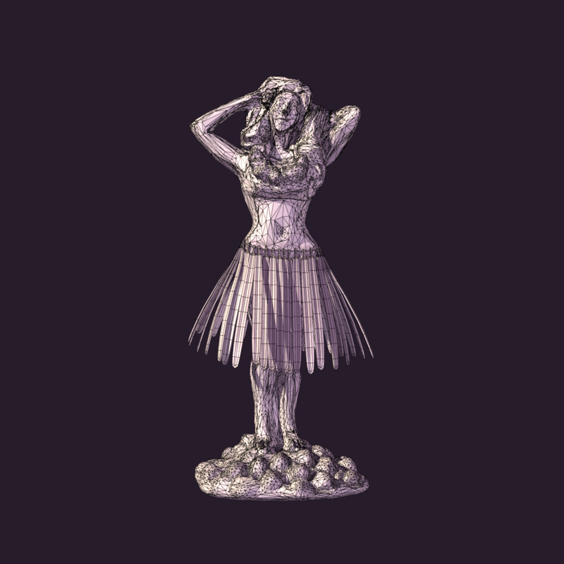 3d model dashboard hula girl