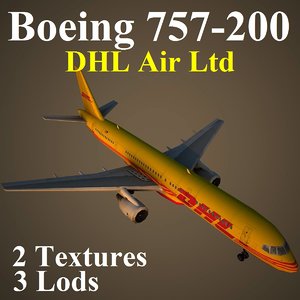 3d model boeing 757-200 dhl