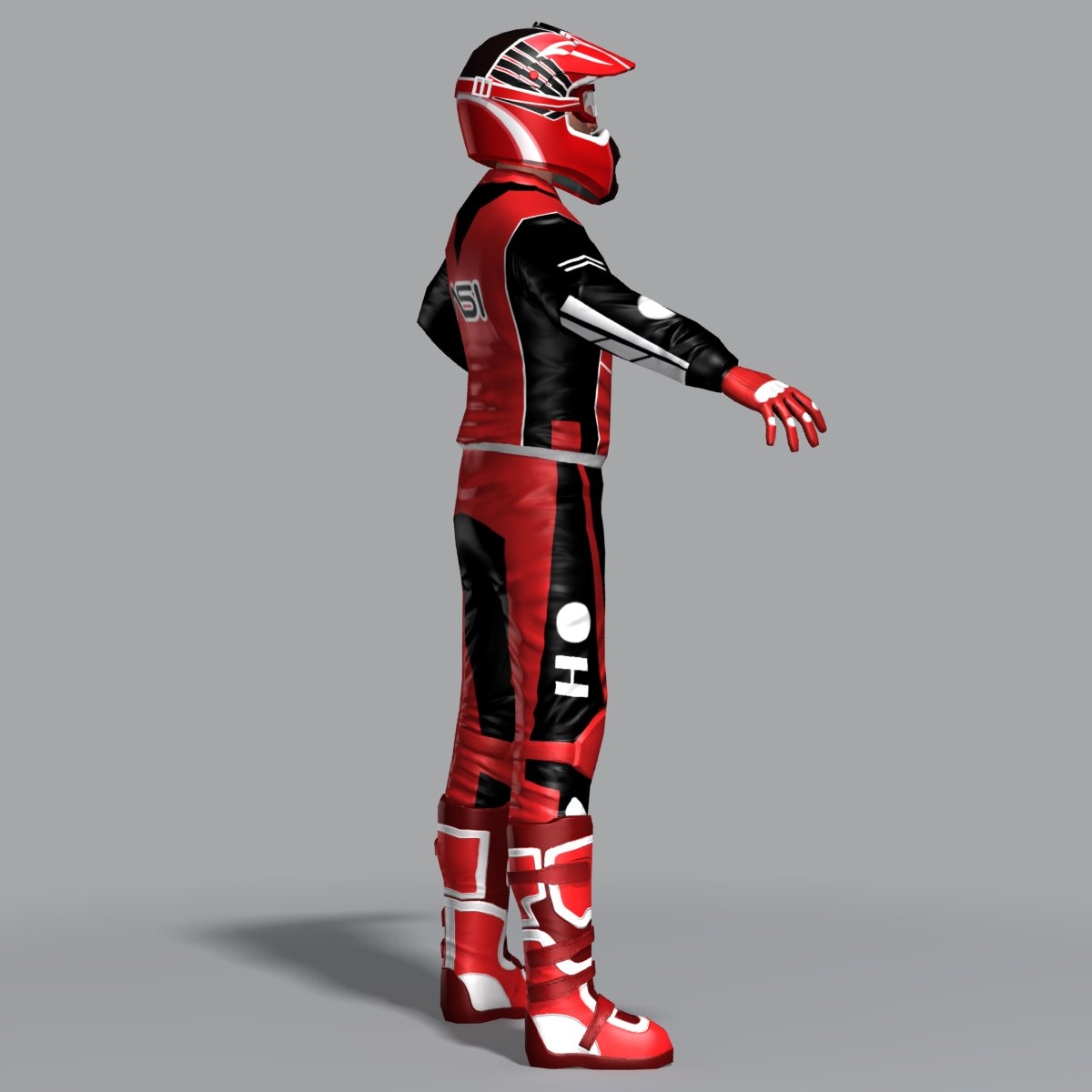 3d model motocross rider