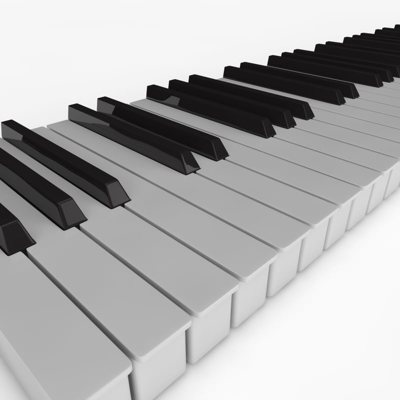 piano keys 3d obj