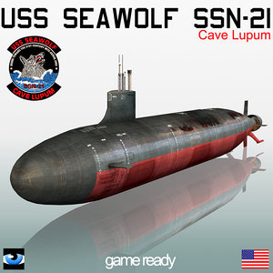uss seawolf ssn-21 marine 3d model