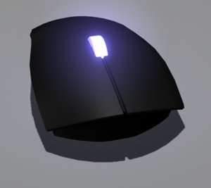 free computer mouse glowing wheel 3d model