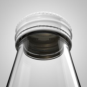 cinema4d glass bottle threaded cap