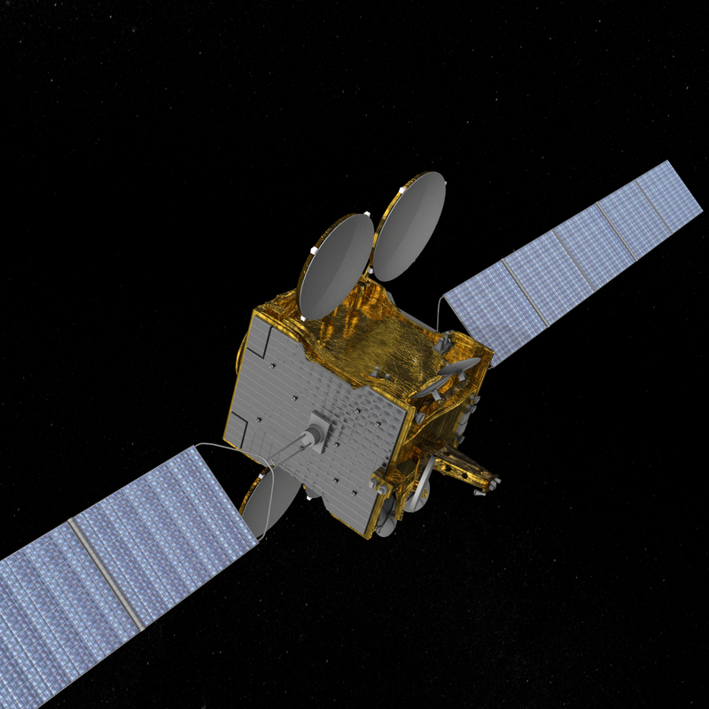 measat communications satellite 3d model
