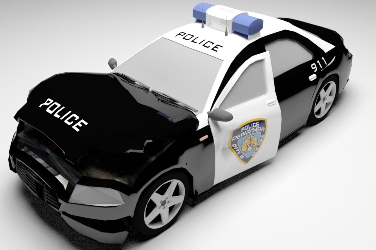  police  car  destroyed 3d model