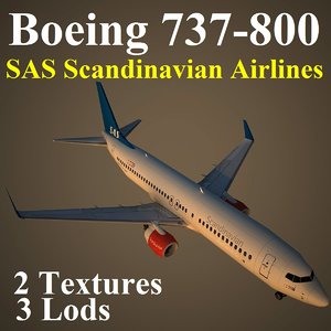 3d model boeing 737-800 sas