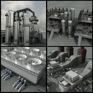refineries unit industrial 3d max