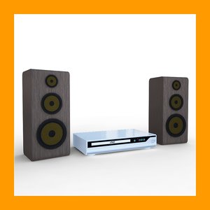 3d model of dvd player speakers