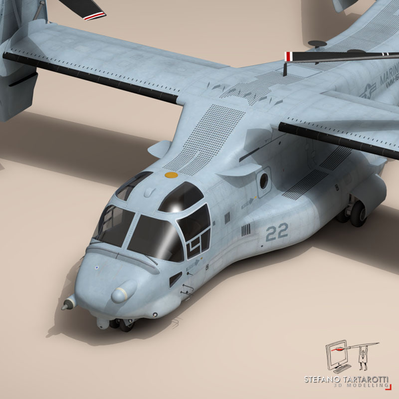 v22 osprey marine helicopter 3ds