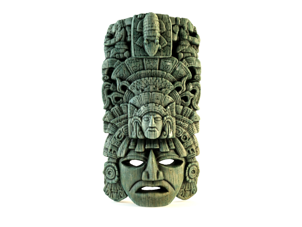 3d Decorative Mayan Native Mask Model