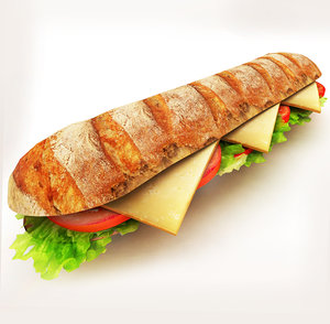 3d model lettuce sandwich
