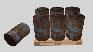 free barrels pallet 3d model