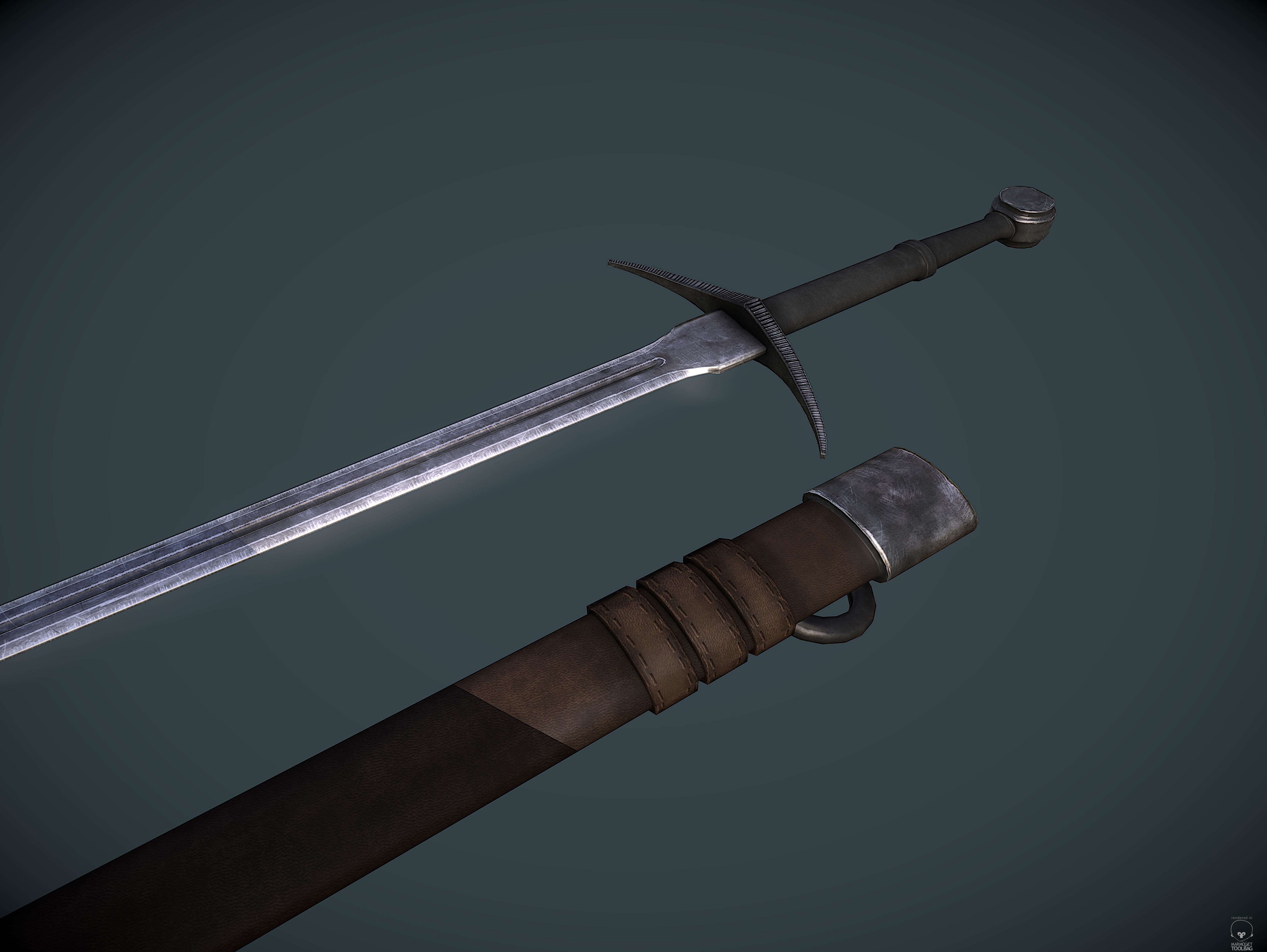 3d model bastard sword
