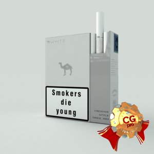 pack camel white cigarettes 3d max