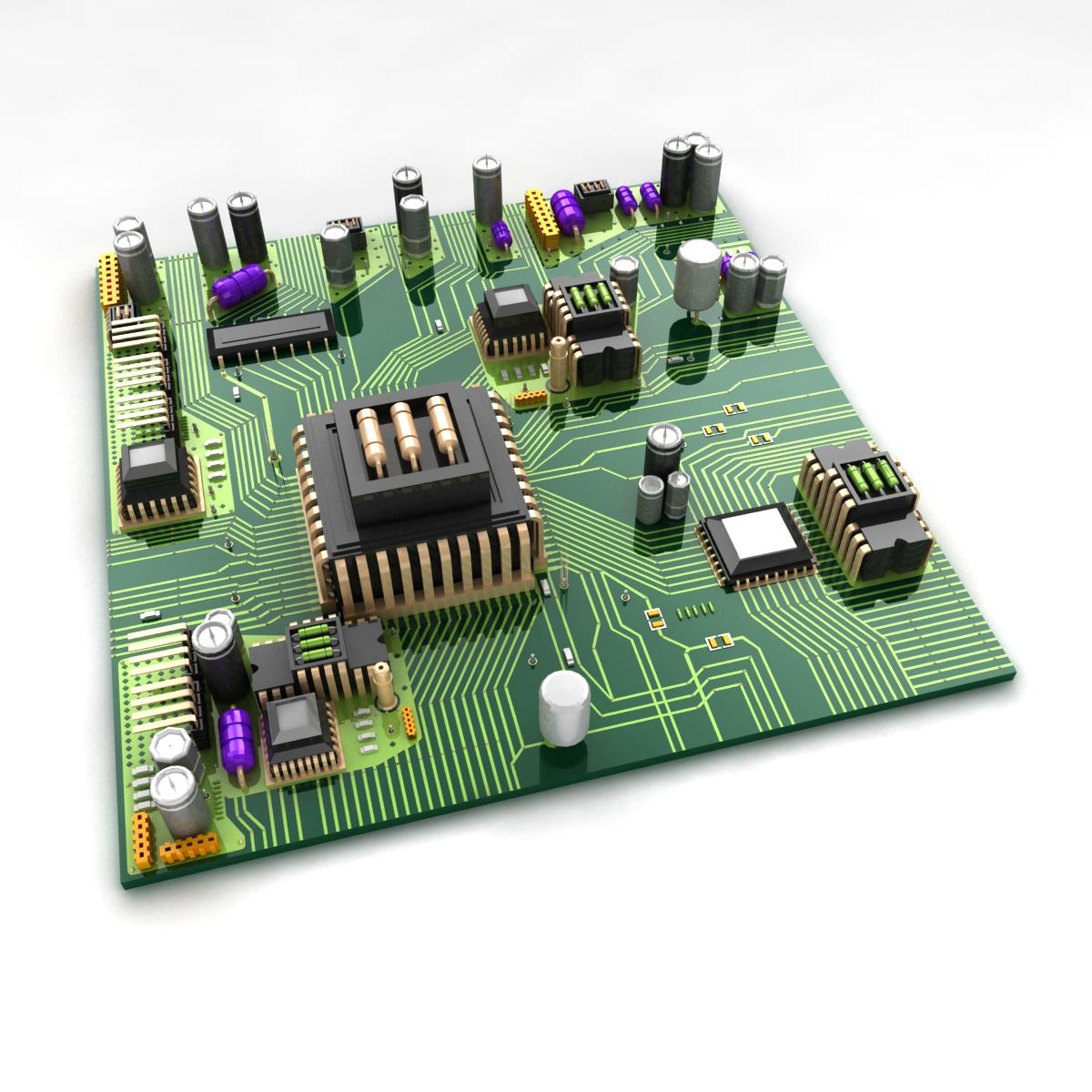 circuit board city 3d model