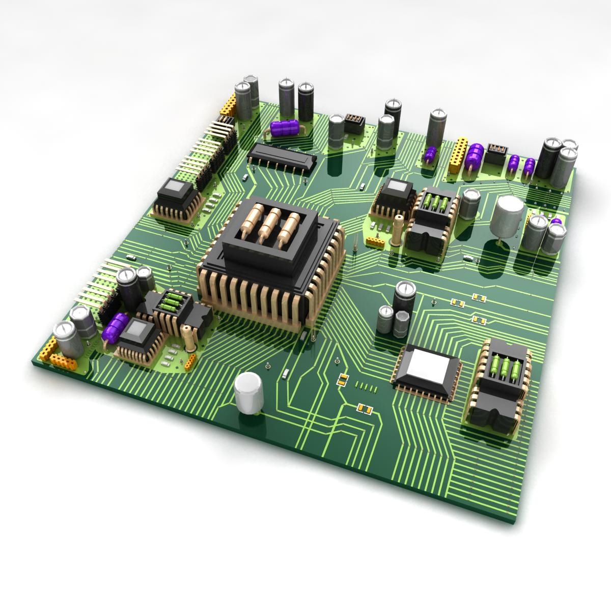 circuit board city 3d model