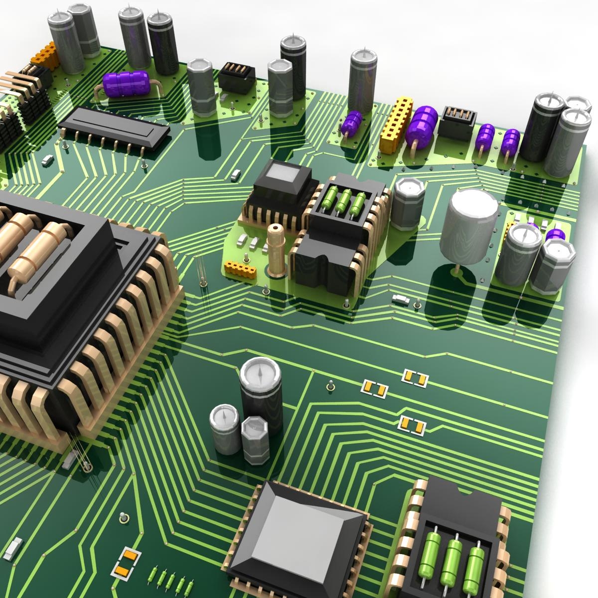 circuit board city 3d model