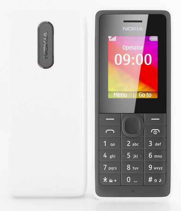 3d nokia 106 white model