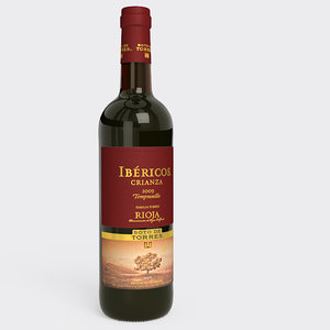 red wine bottle 3d max