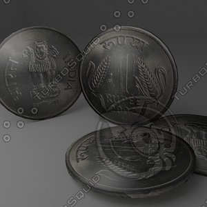 indian coin obj