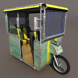 old rickshaw 3d model