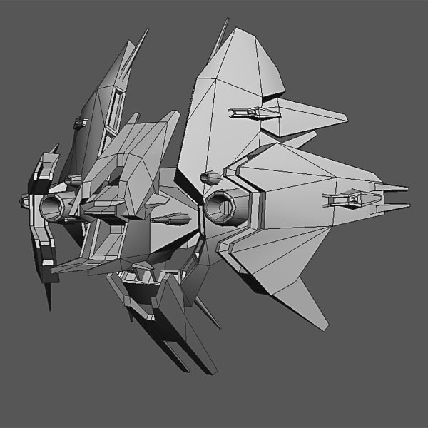 3d Alien Fighter Polys Model