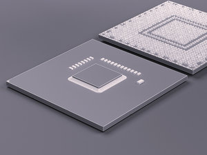 3d model of processor gpu
