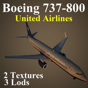 boeing 737-800 ual 3d max