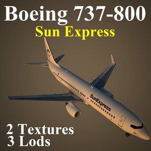 3d model boeing 737-800 sxs