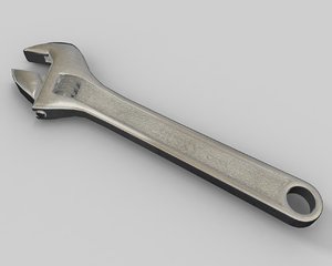 3d crescent wrench tool model