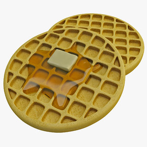 3d american waffles model