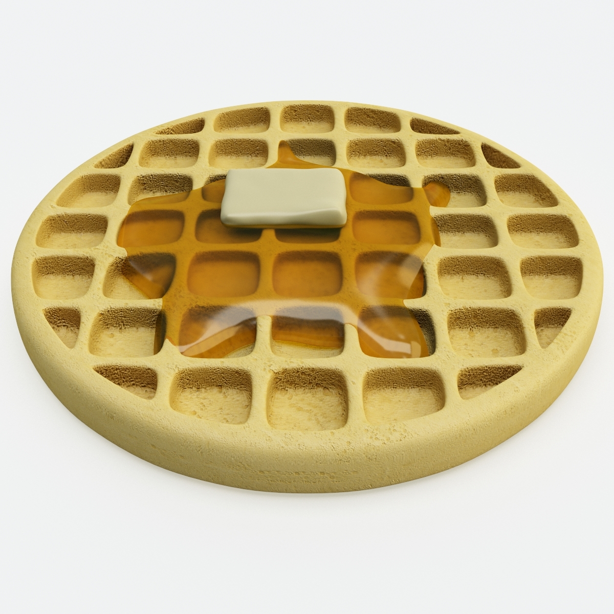 3d american waffles model