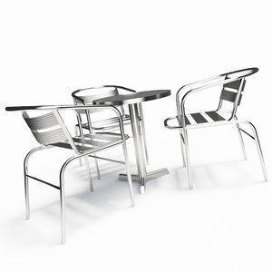 bistro table chairs 3d model